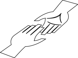 299x225 White Hands With Black Lining Clip Art