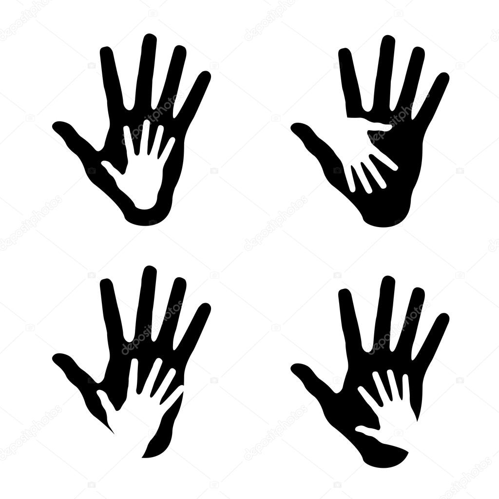 1024x1024 Set Of Helping Hands Stock Vector Ilyaka