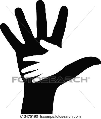 402x470 Clipart Of Helping Hands. Vector Illustration K13475190