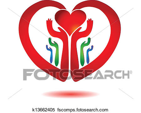 450x359 Clipart Of Hands Holding A Heart Icon Vector K13662405