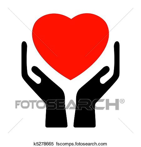 450x470 Clipart Of Hands Holding The Heart. Eps 8 K5278665