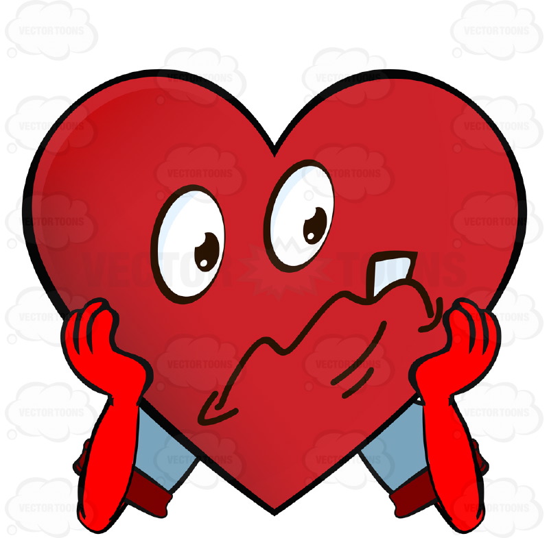 800x785 Frowning Distressed Heart Smiley Holding Face In Hands Wearing