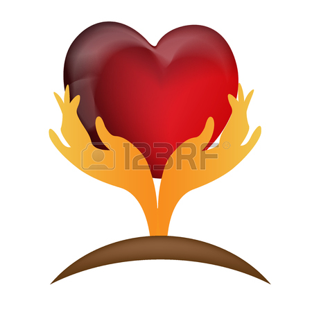 450x450 Hand Caring A Heart Icon Logo Vector Desing Royalty Free Cliparts