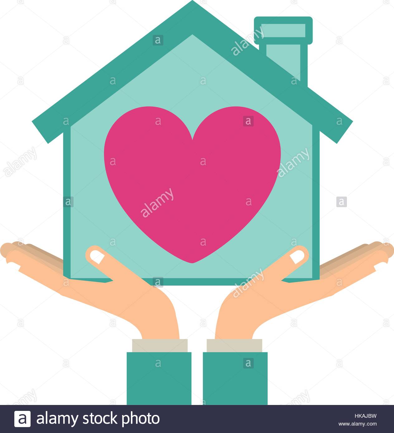 1264x1390 Colorful Sticker Silhouette Of Hands Holding A House With Heart