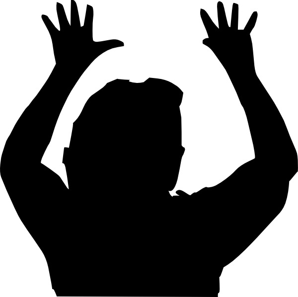 600x598 Raising Hands Silhouette Clip Art Free Vector In Open Office