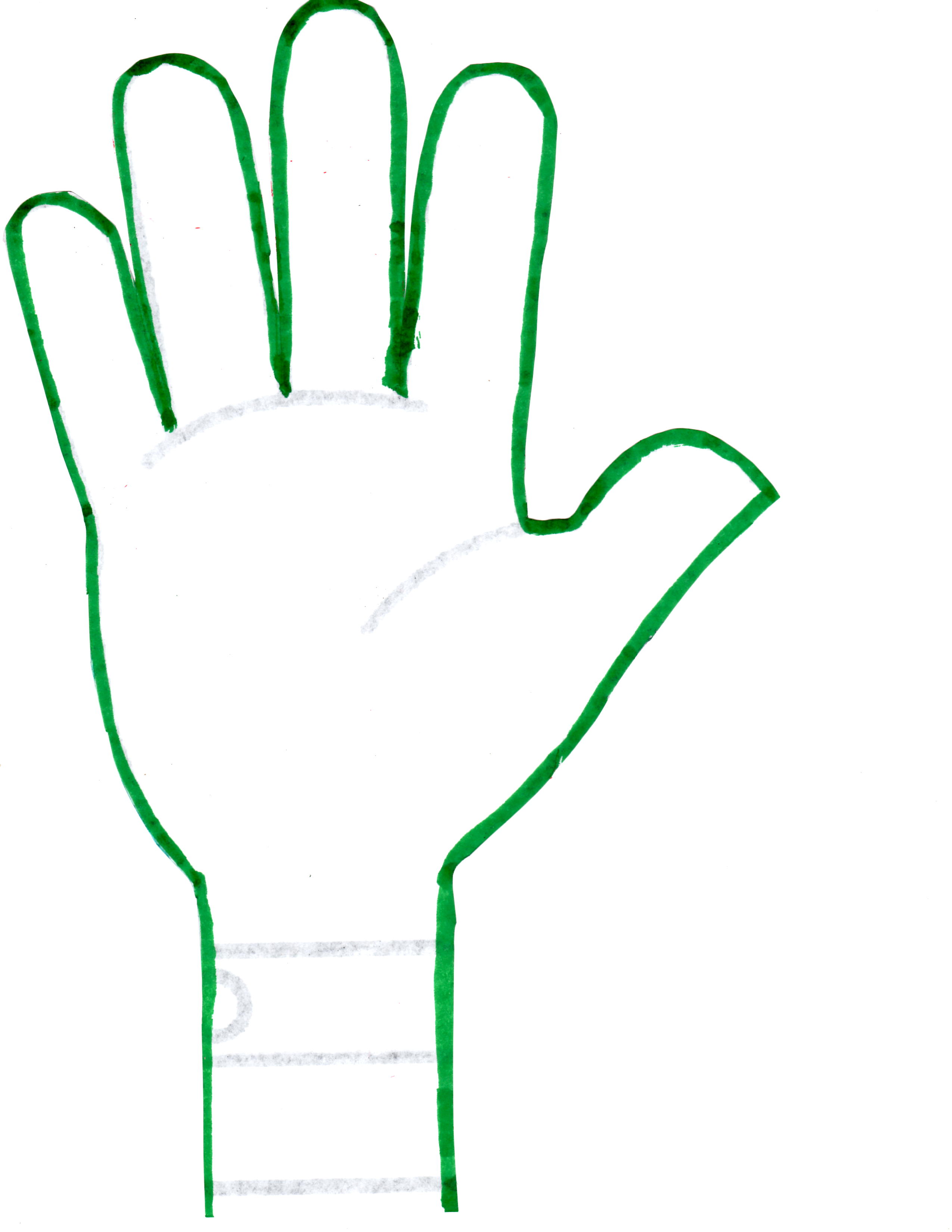 2550x3300 Hand Outline 2 Hands Template Clipart 2