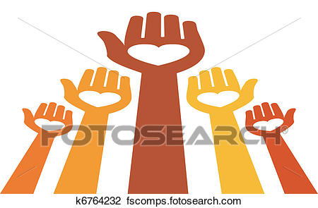 450x295 Clipart Of Reaching Out For Love Vector. K6764232
