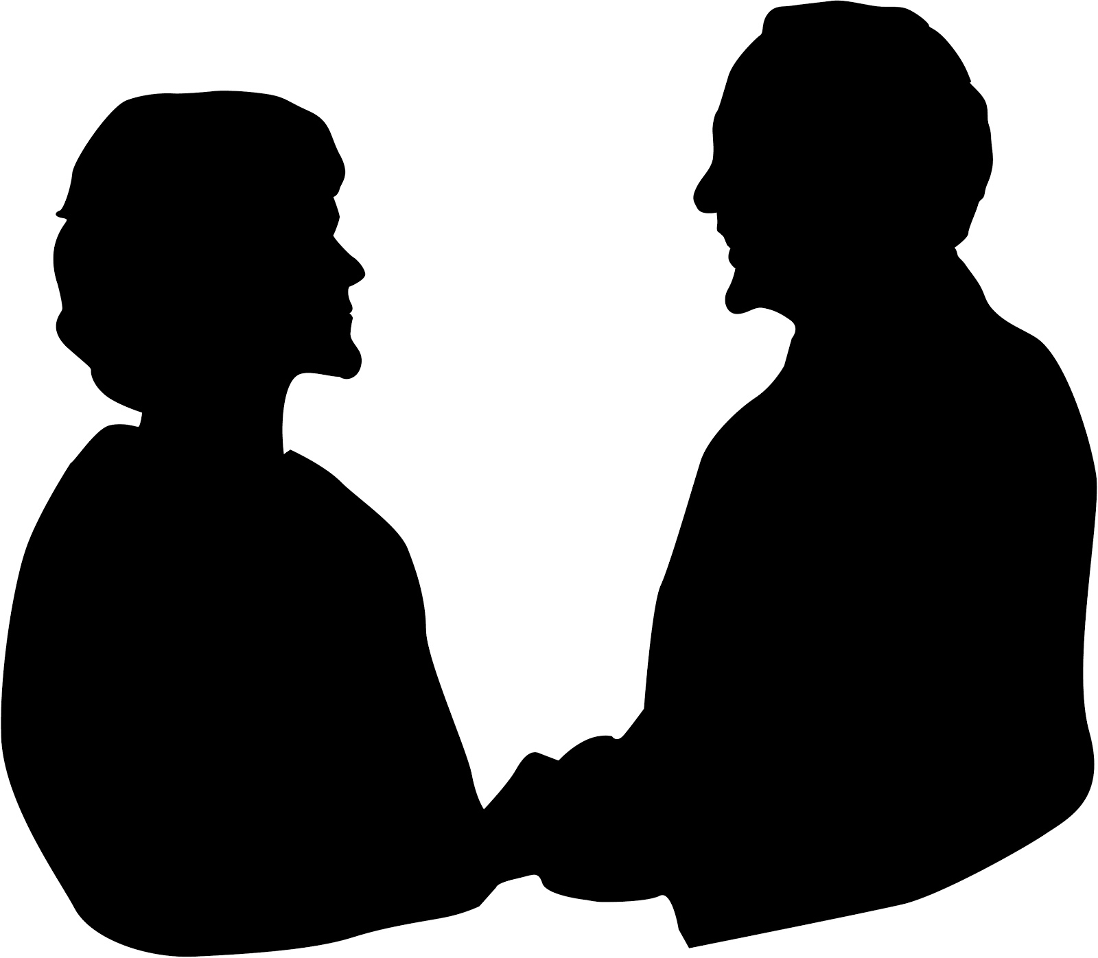 1600x1396 Elderly Couple Holding Hands Clipart Silhouette