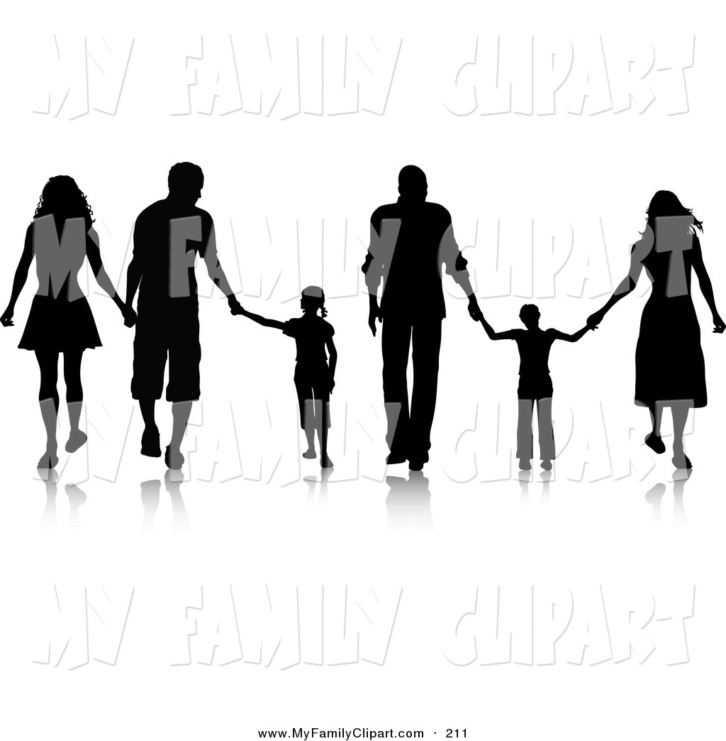 1024x1044 Clip Art Of Black Silhouetted Families Walking And Holding Hands