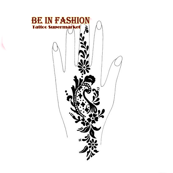 555x555 1piece Retail 2015new Popular Lots Patterns Henna Tattoo Stencil