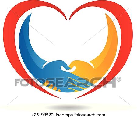 450x389 Clipart Of Handshake Heart Business Logo K25198520