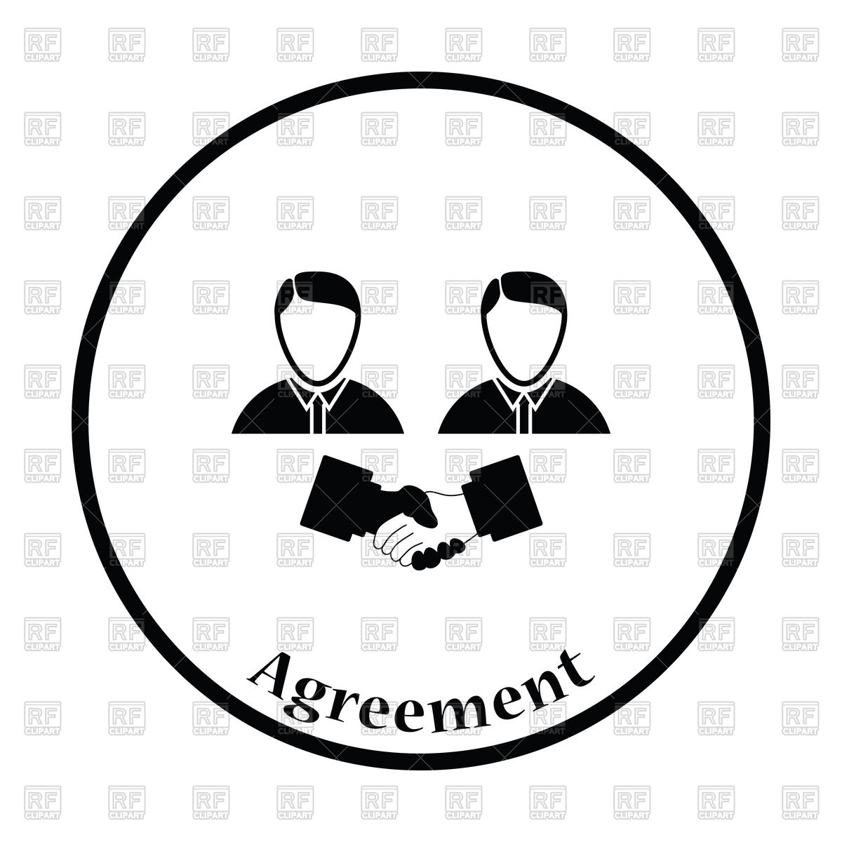 1200x1200 Thin Circle Design Of Handshake Icon Royalty Free Vector Clip Art