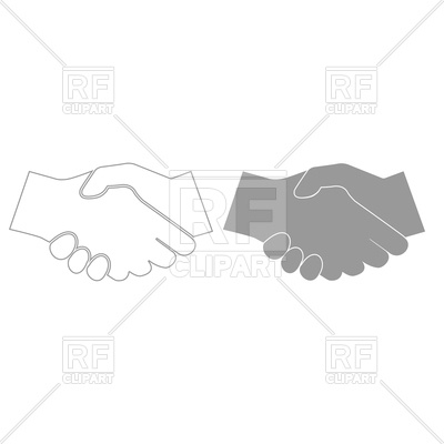 400x400 Business Handshake Grey Color Set Icon Royalty Free Vector Clip