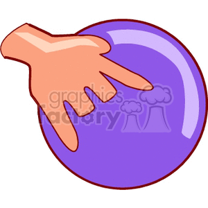 300x300 Royalty Free Fingers In A Purple Bowling Ball 168651 Vector Clip