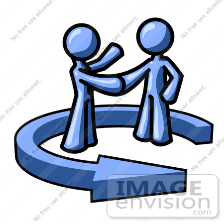 450x450 Cliprt Graphic Of Blue Guy Character Shaking Hands