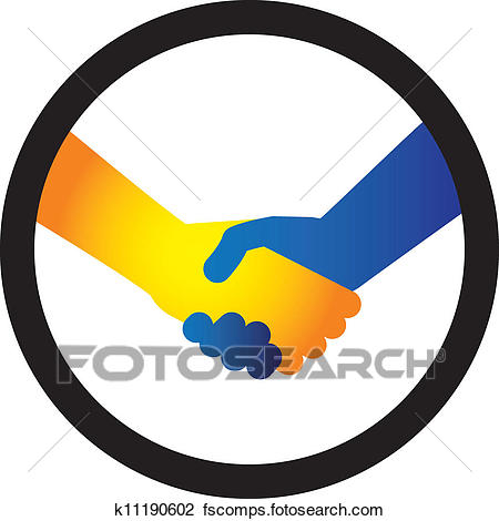 450x470 Clipart Of Concept Illustration Of Hand Shake Between Two People