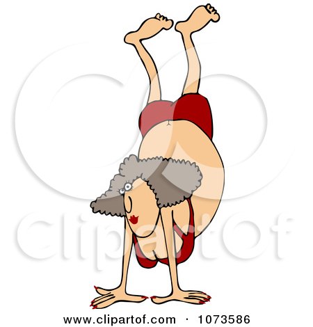 450x470 Clipart Woman Doing A Handstand In A Bikini
