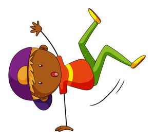 300x272 Dancing Boy Doing Handstand With Flash Royalty Free Stock Image