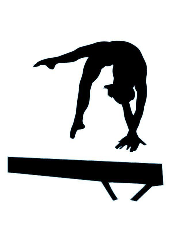 595x842 Gymnast On Balance Beam Clipart