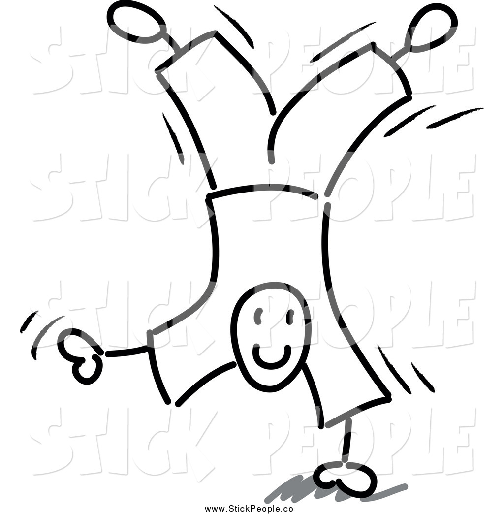 1024x1044 Vector Graphic Of A Happy Stick Man Doing A Hand Stand By Frog974