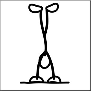 304x304 Clip Art Stick Guy Gymnastics Handstand Bampw I Abcteach