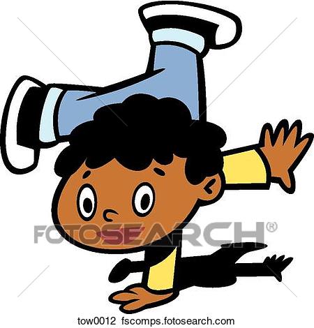 450x470 Clip Art Of Little Boy Trying To Do A Hand Stand Tow0012