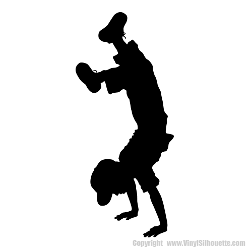 500x500 Life Size Boy Playing Silhouette Decal (Wall Decor)