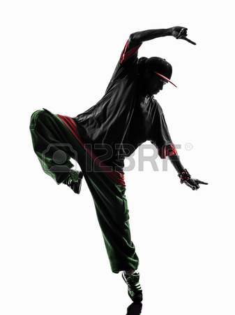 337x450 One Hip Hop Breakdancer Breakdancing Handstand Man Silhouette