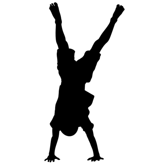 550x550 Boy Doing Handstand Silhouette Decal (Children's Decor)