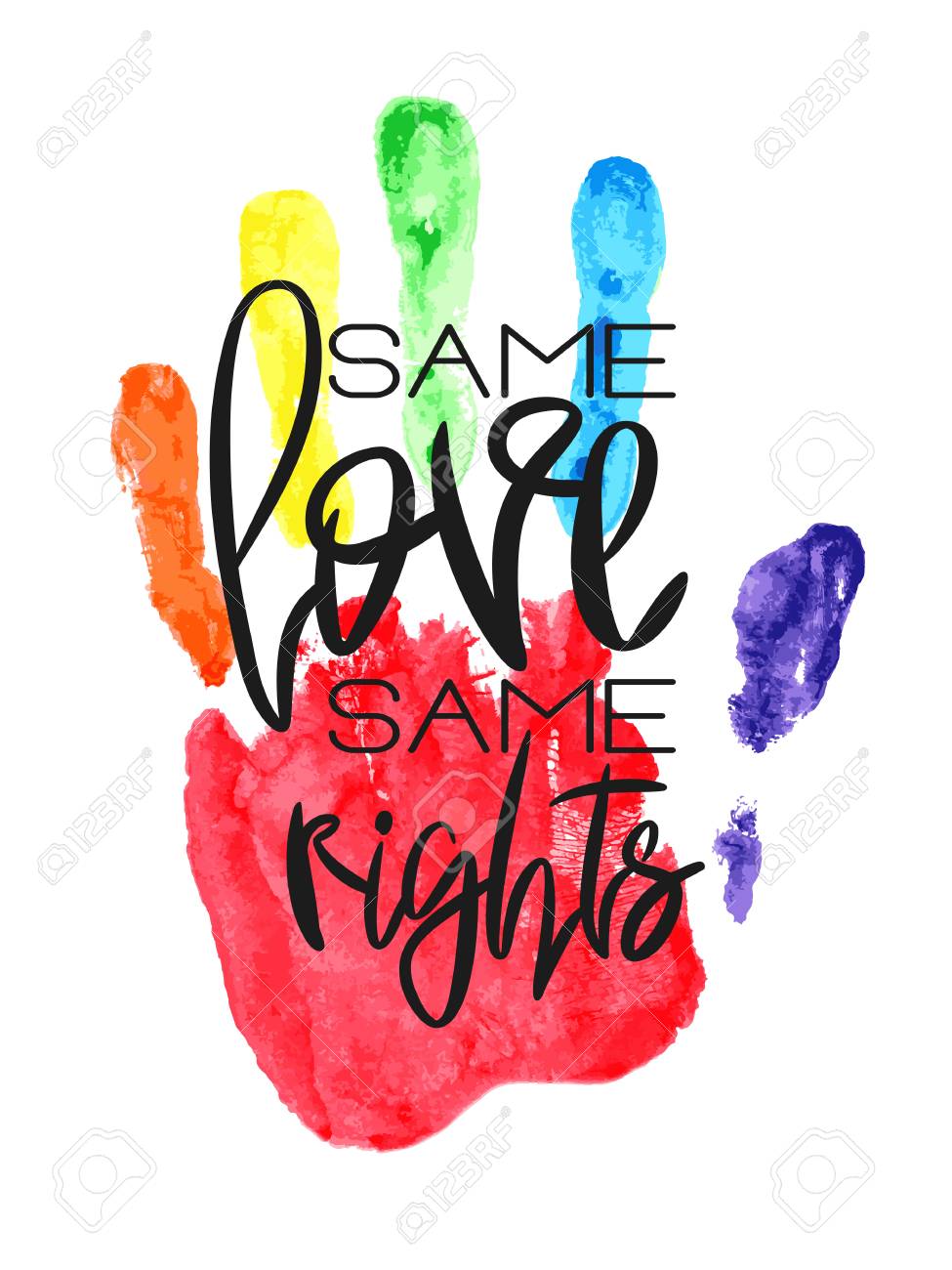 975x1300 Conceptual Poster With Hand Lettering And Handprint. Black