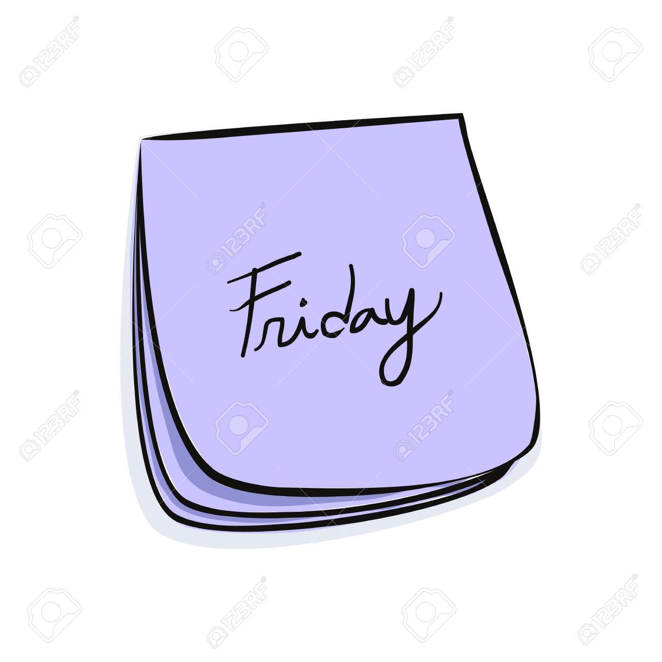 1300x1300 Daily Post It Notes With Handwritten Friday Royalty Free Cliparts