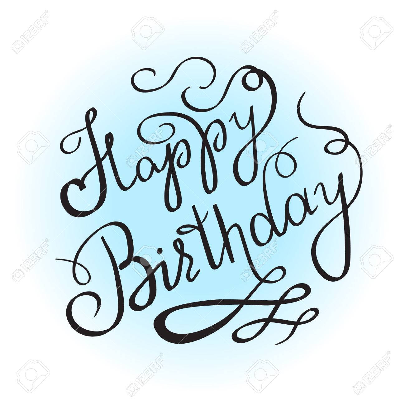 1300x1300 Happy Birthday Handwritten Design Element For Greeting Card