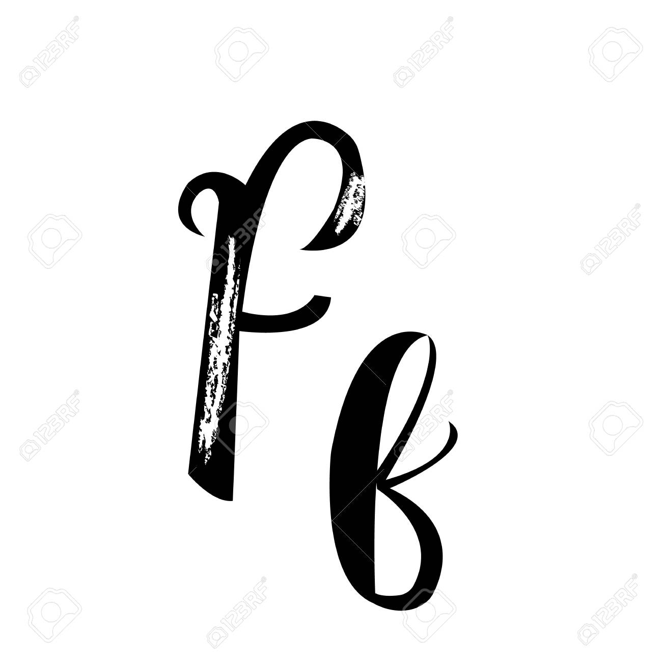 1300x1300 Letter F Alphabet Vector Handwritten Calligraphy Font Royalty Free