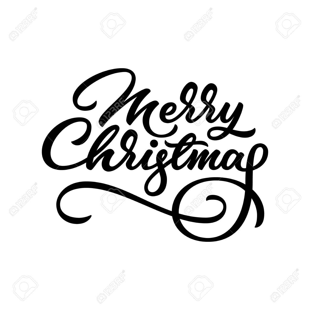 1300x1300 Merry Christmas, Xmas Badge With Handwritten Lettering