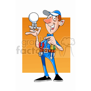 300x300 Royalty Free Felix The Cartoon Handy Man Character Holding