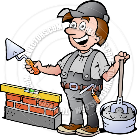 460x460 Cartoon Happy Bricklayer Handyman By Poul Carlsen Toon Vectors