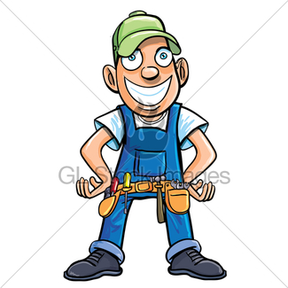 325x325 Cartoon Handyman With Tools Gl Stock Images