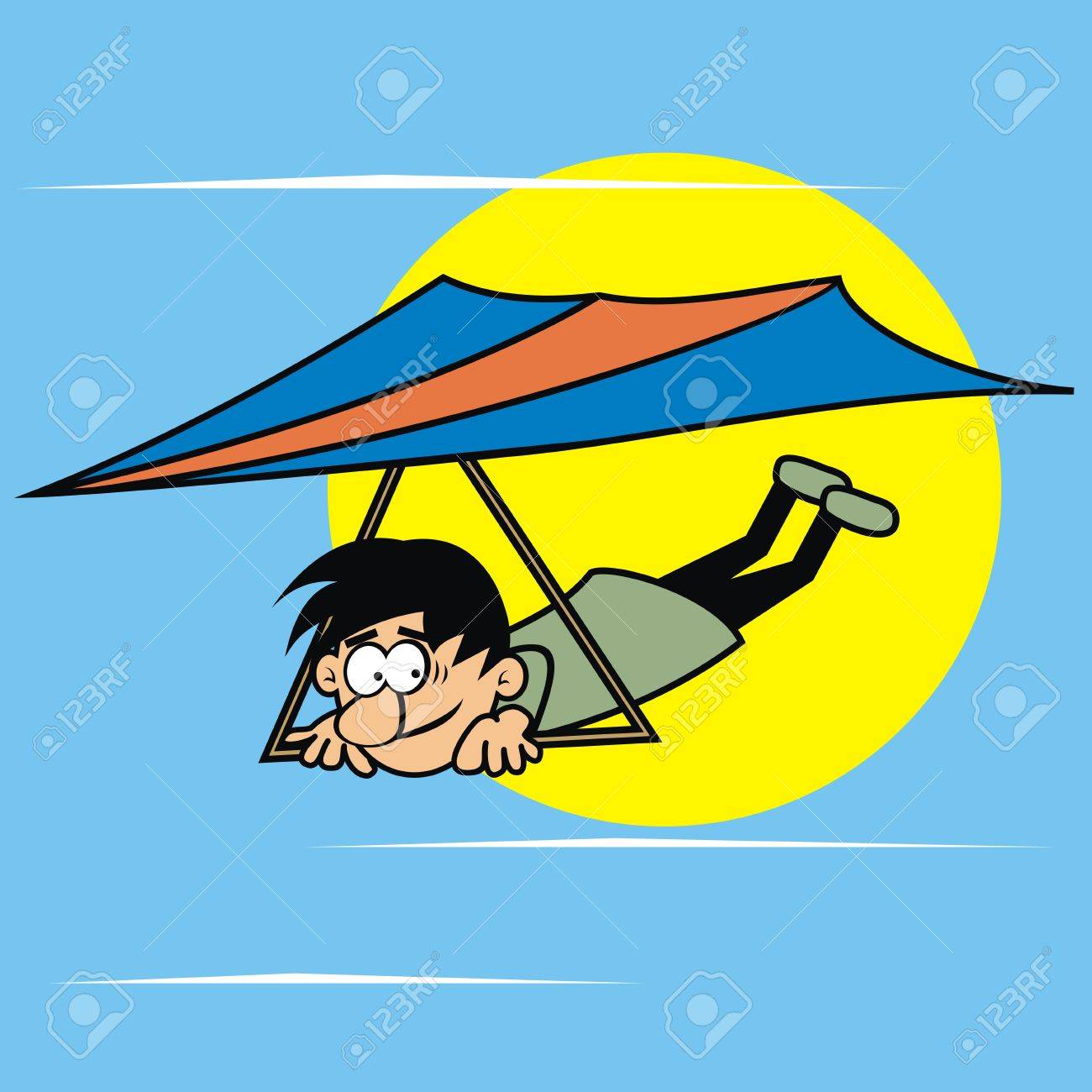 1300x1300 Hang Glider, Vector Funny Icon Royalty Free Cliparts, Vectors,