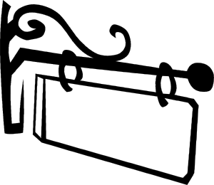 300x260 Old Hanging Sign Clip Art