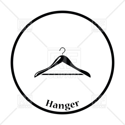 400x400 Thin Circle Design Of Cloth Hanger Icon Royalty Free Vector Clip
