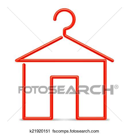 450x470 Clipart Of Red Hanger. K21920151