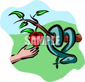 300x289 Person Picking An Apple Off An Apple Tree, And A Snake Hanging