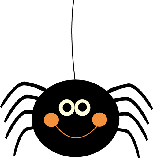 500x515 Cute Hanging Halloween Spider Clip Art