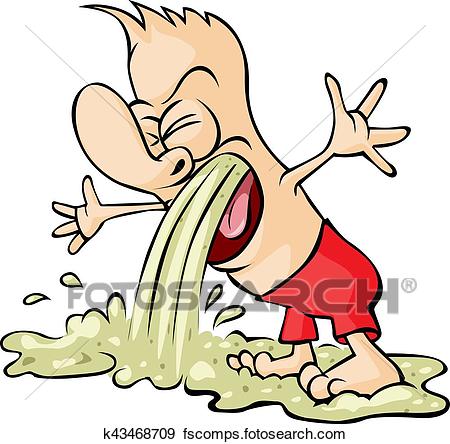 450x444 Clip Art Of Man Vomits New Years Hangover Funny Vector