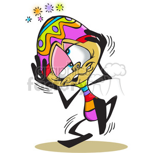 300x300 Royalty Free Cartoon Maraca With A Headache 388331 Vector Clip Art