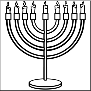 304x304 Clip Art Hanukkah Menorah Bampw I Abcteach