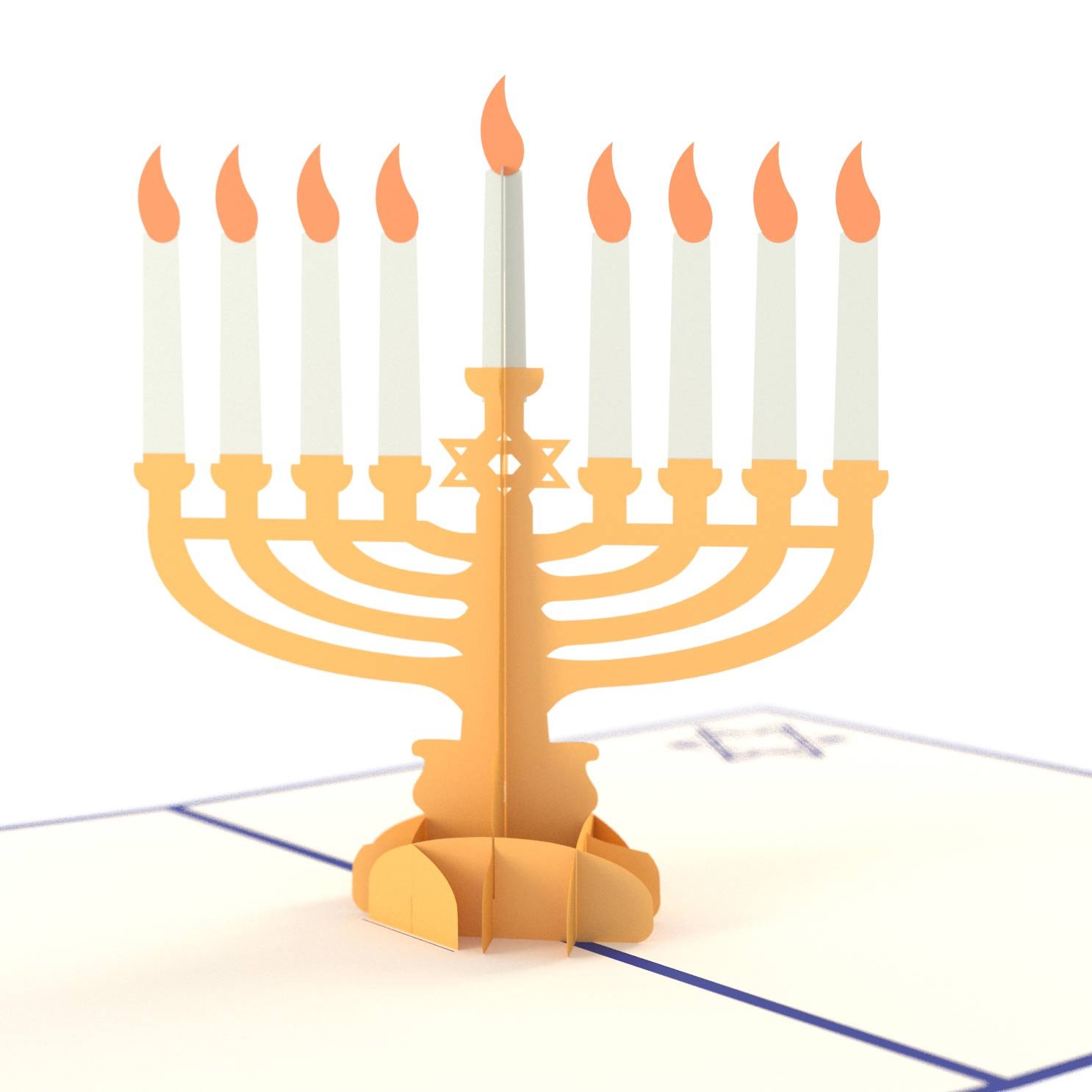 1486x1486 Hanukkah Menorah 3d Pop Up Card