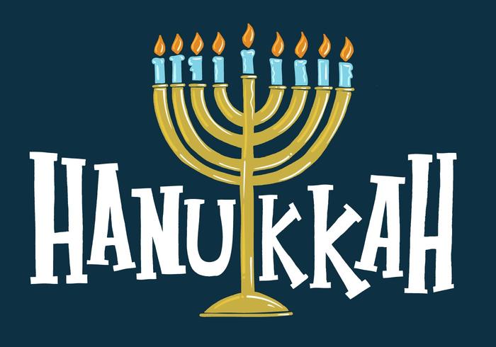 700x490 Hanukkah Menorah Lettering Vector