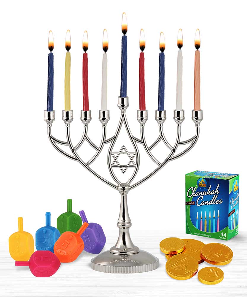 833x1000 Hanukkah Menorah And Dredeils Chocolate Candles Kit