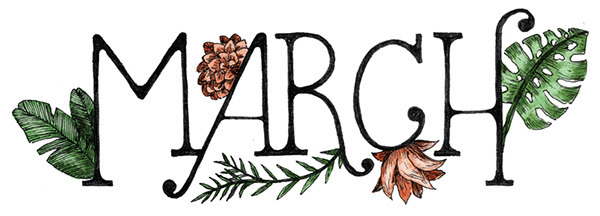 600x216 February Calendar Heading Clipart